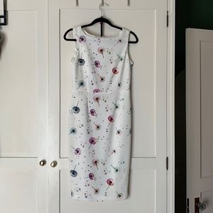 Cream, Dandelion Puffs Floral Ava & Aiden Sheath